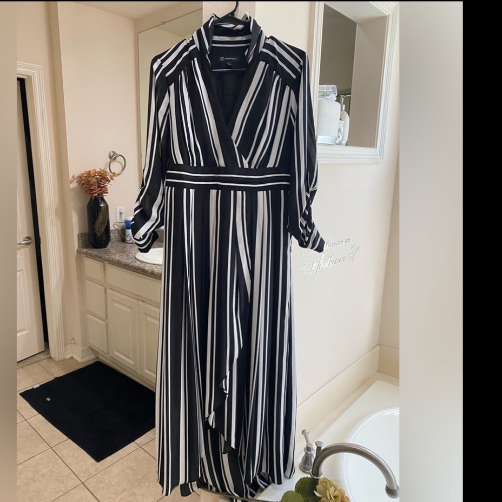 INC International Concepts Black and White Striped Dress